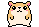 a pixel art gif of a hamster blowing a kiss